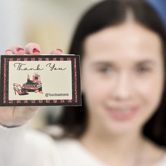 High Heels Fashion pattern Thank You Cards - Custom Thank You Card - Picture 1 of 12